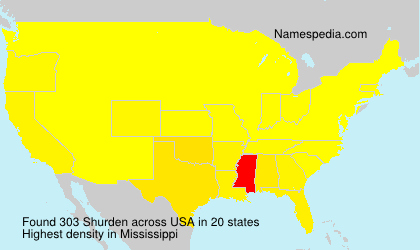 Surname Shurden in USA Surname Shurden in USA