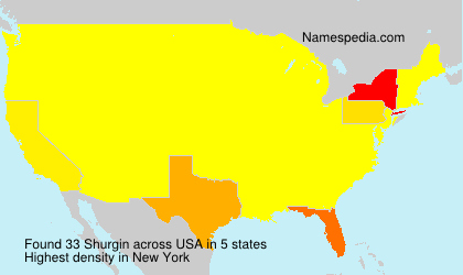 Surname Shurgin in USA Surname Shurgin in USA
