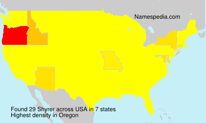 Surname Shyrer in USA Surname Shyrer in USA
