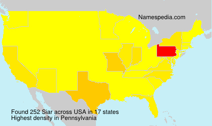 Surname Siar in USA Surname Siar in USA