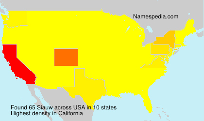 Surname Siauw in USA Surname Siauw in USA