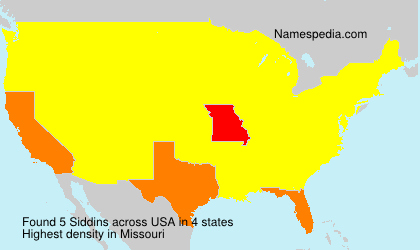 Surname Siddins in USA Surname Siddins in USA