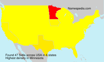 Surname Sidla in USA
