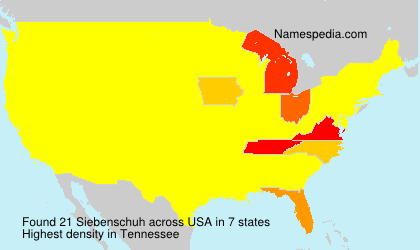 Surname Siebenschuh in USA Surname Siebenschuh in USA