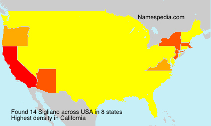 Surname Sigliano in USA Surname Sigliano in USA