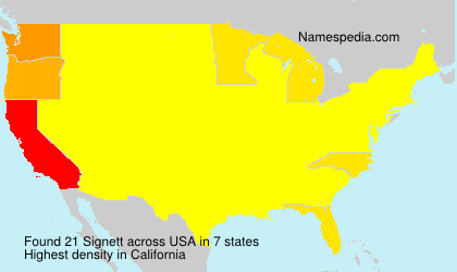 Surname Signett in USA Surname Signett in USA