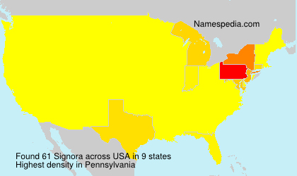 Surname Signora in USA Surname Signora in USA