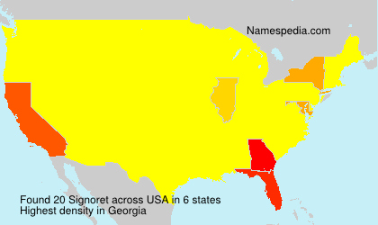 Surname Signoret in USA Surname Signoret in USA