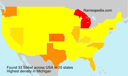 Surname Sikkel in USA
