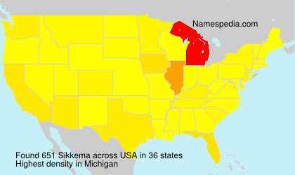 Surname Sikkema in USA Surname Sikkema in USA