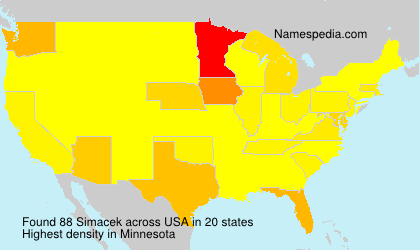 Surname Simacek in USA Surname Simacek in USA