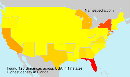 Surname Simancas in USA Surname Simancas in USA