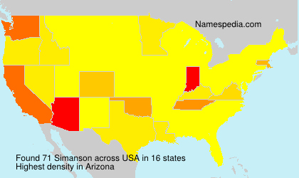 Surname Simanson in USA Surname Simanson in USA