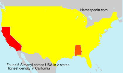 Surname Simanyi in USA Surname Simanyi in USA
