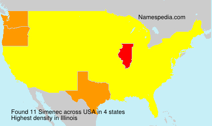 Surname Simenec in USA Surname Simenec in USA