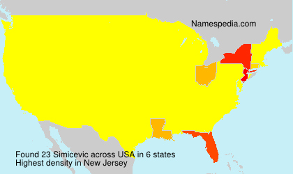 Surname Simicevic in USA Surname Simicevic in USA