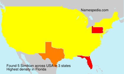 Surname Simikian in USA Surname Simikian in USA