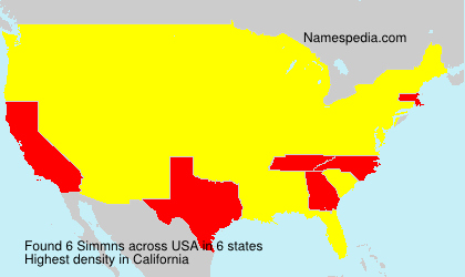 Surname Simmns in USA Surname Simmns in USA