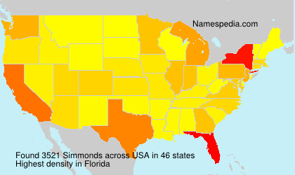 Surname Simmonds in USA Surname Simmonds in USA