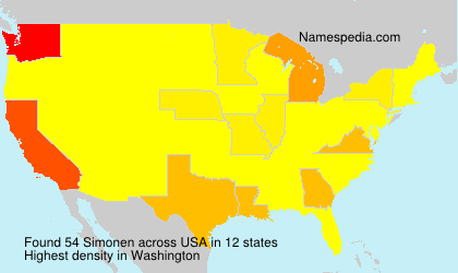 Surname Simonen in USA Surname Simonen in USA