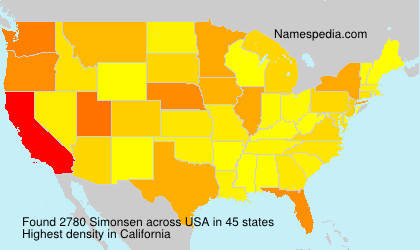 Surname Simonsen in USA Surname Simonsen in USA