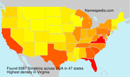 Surname Simpkins in USA Surname Simpkins in USA