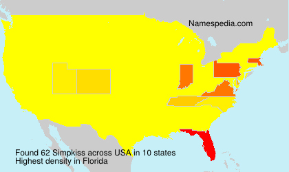 Surname Simpkiss in USA Surname Simpkiss in USA