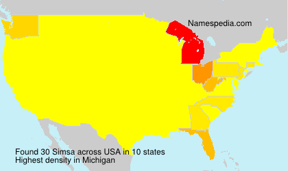 Surname Simsa in USA Surname Simsa in USA