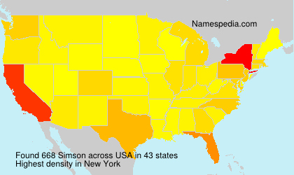 Surname Simson in USA Surname Simson in USA