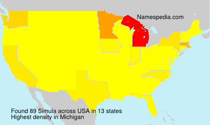 Surname Simula in USA Surname Simula in USA