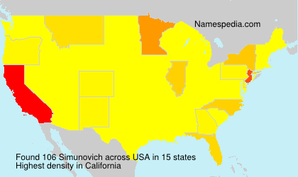 Surname Simunovich in USA Surname Simunovich in USA