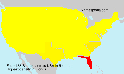 Surname Sincore in USA Surname Sincore in USA