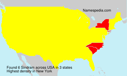 Surname Sindram in USA Surname Sindram in USA