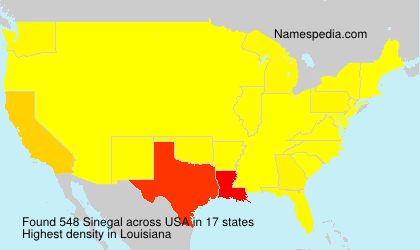 Surname Sinegal in USA Surname Sinegal in USA