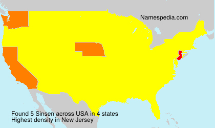 Surname Sinsen in USA Surname Sinsen in USA