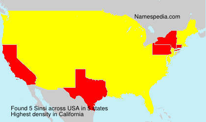 Surname Sinsi in USA Surname Sinsi in USA