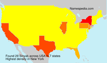 Surname Sinyak in USA Surname Sinyak in USA