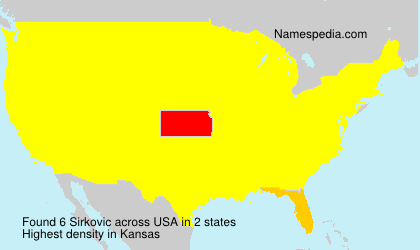 Surname Sirkovic in USA Surname Sirkovic in USA