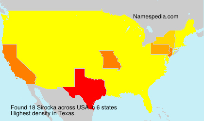Surname Sirocka in USA