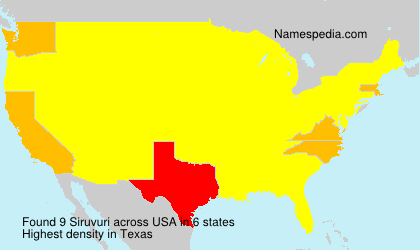 Surname Siruvuri in USA Surname Siruvuri in USA