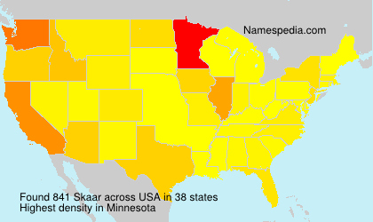 Surname Skaar in USA