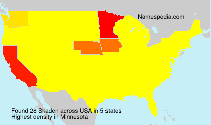Surname Skaden in USA