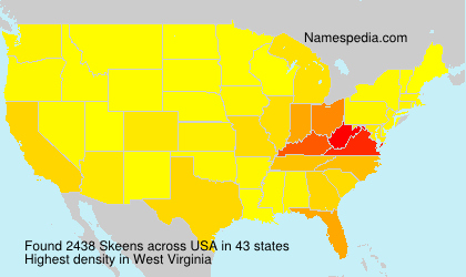 Surname Skeens in USA