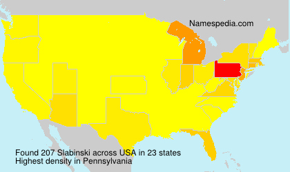 Surname Slabinski in USA Surname Slabinski in USA