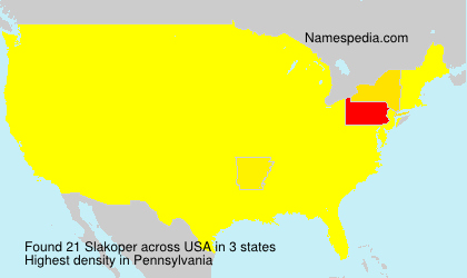 Surname Slakoper in USA