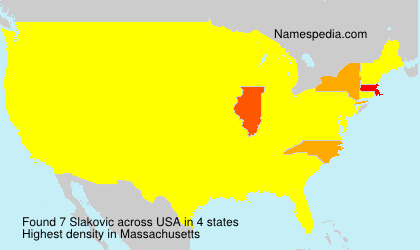 Surname Slakovic in USA Surname Slakovic in USA