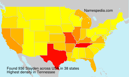 Surname Slayden in USA