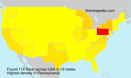 Surname Slear in USA Surname Slear in USA