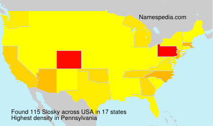 Surname Slosky in USA Surname Slosky in USA