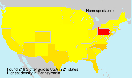 Surname Slotter in USA Surname Slotter in USA